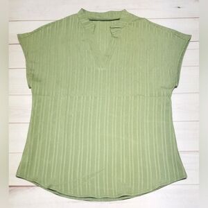 Notched Neck Popover Blouse Small - New Without Tags